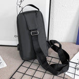 Men Crossbody Bag For Outdoor Sports Leisure - 3-Black - Rear View