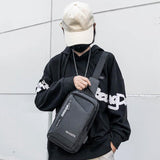 Men Crossbody Bag For Outdoor Sports Leisure - 3-Black - Close-Up Angle