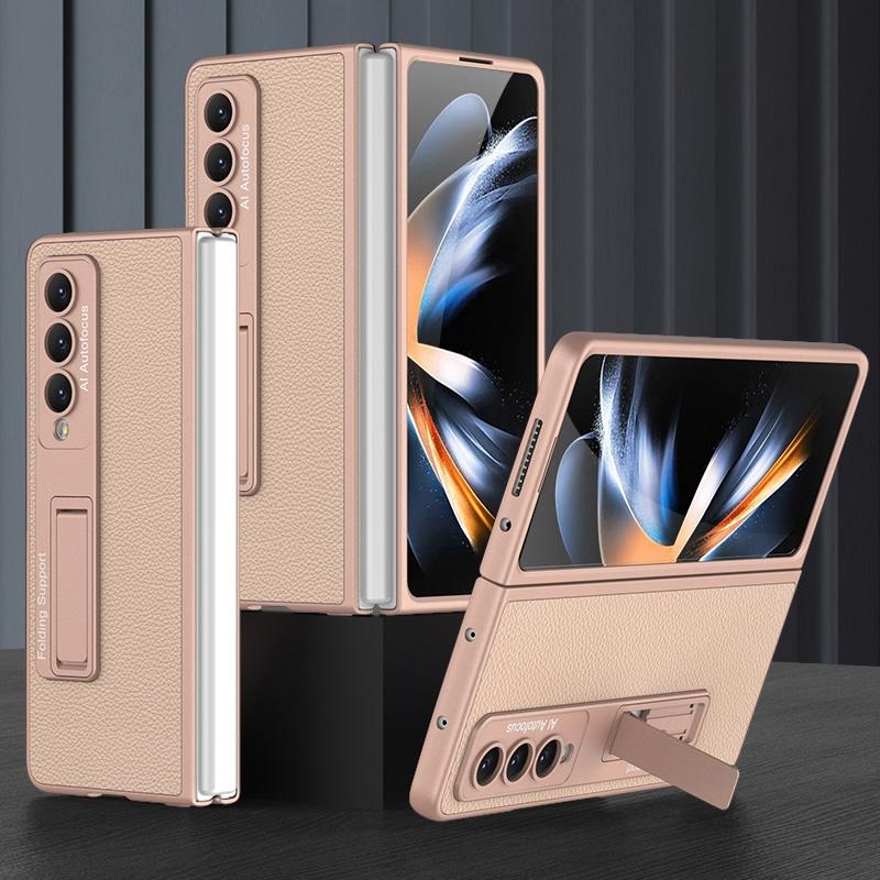 For Samsung Galaxy Z Fold4 5G Leather Case With Stand - Ultra Thin - Forest Green