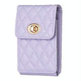 Vertical Card Bag With Metal Buckle For Mobile Phones - Purple - Front View