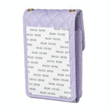 Vertical Card Bag With Metal Buckle For Mobile Phones - Purple