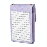 Vertical Card Bag With Metal Buckle For Mobile Phones - Purple - Top-Down View