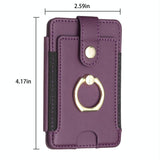 Metal Ring Card Bag Sticker For Mobile Phones - Purple - Side View