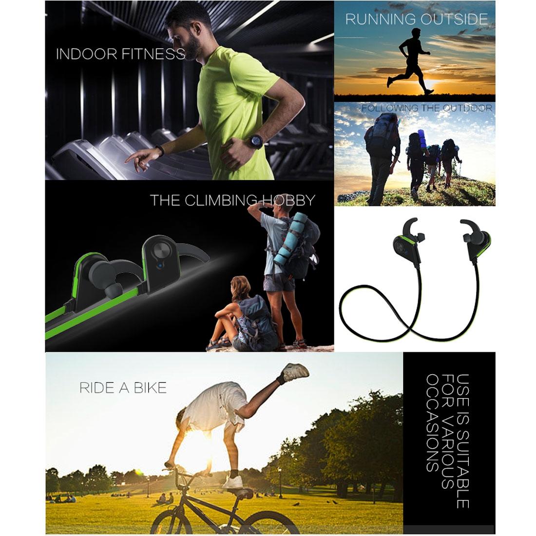 Wireless Bluetooth In-ear Headset with Magnetic Switch & Indicator Light - Green