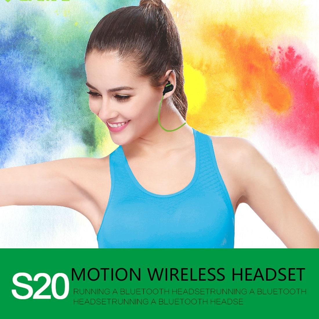 Wireless Bluetooth In-ear Headset with Magnetic Switch & Indicator Light - Green