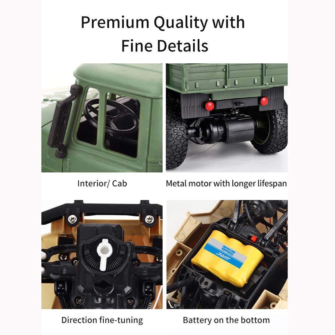 2.4ghz 4ch Remote Control Dongfeng 7 Six-wheeled Armor Truck Toy - Green