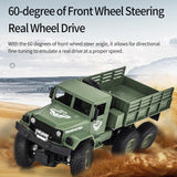 2.4ghz 4ch Rc Dongfeng 8 Six-wheeled Armor Truck Toy - Green - Low Angle