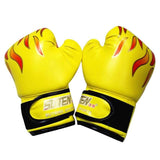 Adult Flame Pattern Pu Leather Boxing Gloves - Green - 45-Degree Angle