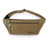 Versatile Canvas Shoulder Bag - Green - Front View