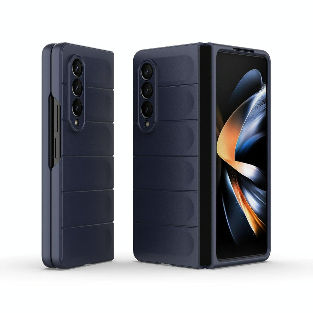For Samsung Galaxy Z Fold4 5G Foldable Shockproof Phone Case with Magic Shield - Slim Design - Dark Blue
