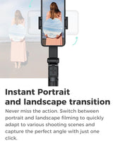 Portable Smartphone Gimbal Stabilizer - Foldable Green - Close-Up Angle
