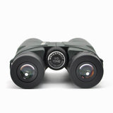Waterproof 10x42 Binoculars for Outdoor Sports Birdwatching and Hunting - Green - Close-Up Angle