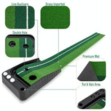 2.5m Golf Mini Putting Mat with Push Rod Trainer - Fairway Green - Extra Image