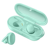 Waterproof Wireless Bluetooth Earphones with Magnetic Charging Box - 300mah - Green - Front View