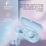 Waterproof Wireless Bluetooth Earphones with Magnetic Charging Box - 300mah - Green - Rear View