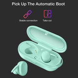 Waterproof Wireless Bluetooth Earphones with Magnetic Charging Box - 300mah - Green - Extra Image