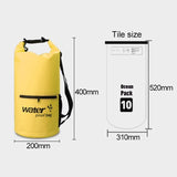 Waterproof Dual Shoulder Strap Dry Bag 10L Capacity - Green - 45-Degree Angle