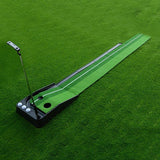 2.5m Golf Putting Mat with Push Rod Trainer & 6 Balls - no Auto Return - Top-Down View