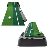 2.5m Golf Putting Mat with Push Rod Trainer & 6 Balls - no Auto Return - Low Angle