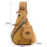 Multi Function Canvas Chest Bag Shoulder Messenger Crossby Bag - Army Green - Extra Image
