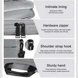 Stylish Zipper Laptop Bag With Shoulder Strap - Durable & Breathable - Dark Gray - Extra Image