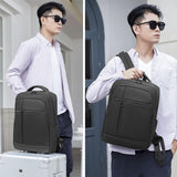 Multifunctional Oxford Laptop Backpack - Cxs-610 - Dark Gray - Low Angle