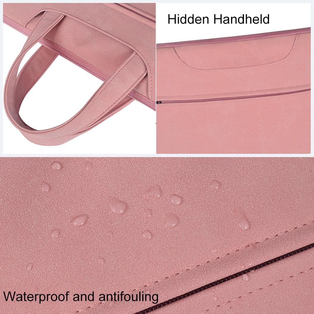 Waterproof Portable One-shoulder Handbag for 14.1 Laptops with Hidden Zipper and Suitcase Belt - Dark Gray