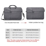 13.3 Inch Laptop Handbag With Hidden Strap And Suitcase Belt - Waterproof And Tear-Resistant - Dark Gray - Side View