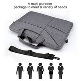 13.3 Inch Laptop Handbag With Hidden Strap And Suitcase Belt - Waterproof And Tear-Resistant - Dark Gray - Top-Down View