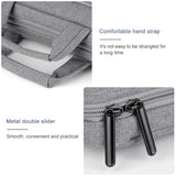 Portable 15 Inch Laptop Leather Handbag For Business Briefcase - Dark Grey - Side View