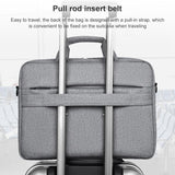 Portable 15 Inch Laptop Leather Handbag For Business Briefcase - Dark Grey