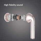 Wireless t & g J18 Bluetooth Earphones with Charging Box - Rose Gold - Rear View