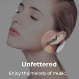 Wireless t & g J18 Bluetooth Earphones with Charging Box - Rose Gold - Close-Up Angle
