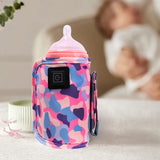 Vibe Geeks 3 Temperature Insulated Milk Baby Bottle Warmer- Usb Plugged-in - Pink - 45-Degree Angle
