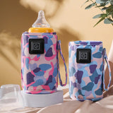 Vibe Geeks 3 Temperature Insulated Milk Baby Bottle Warmer- Usb Plugged-in - Pink - Close-Up Angle