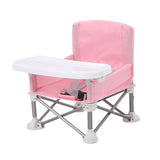 Vibe Geeks Foldable Camping and Dining Chair Outdoor Booster Seat for Toddlers - Khaki - Side View