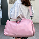 Vibe Geeks Large Capacity Dry and Wet Separation Wear-resistant Sports Fitness Storage Bag - Black - Low Angle