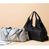 Vibe Geeks Large Capacity Dry and Wet Separation Wear-resistant Sports Fitness Storage Bag - Grey - Close-Up Angle