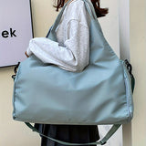 Vibe Geeks Large Capacity Dry and Wet Separation Wear-resistant Sports Fitness Storage Bag - Purple - Rear View