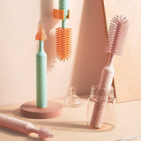 Vibe Geeks 3-in-1 Electric Silicone Cordless Bottle Brush Cleaner Usb Rechargeable - Pink - Top-Down View