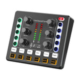Vibe Geeks Noise Reduction Sound Card Digital Audio Mixer for Live Streaming-typec Rechargeable - White - Front View