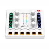 Vibe Geeks Noise Reduction Sound Card Digital Audio Mixer for Live Streaming-typec Rechargeable - White - Side View