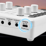 Vibe Geeks Noise Reduction Sound Card Digital Audio Mixer for Live Streaming-typec Rechargeable - White - Extra Image