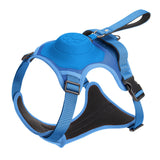 Vibe Geeks Ultimate 2-in-1 Reflective No-pull Dog Harness with Retractable Leash and Control Handle - Orange - Xl - Rear View