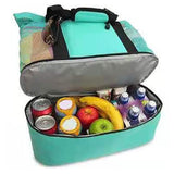 Vibe Geeks 2 in 1 Mesh Beach Tote Bag with Insulated Cooler - Black - Low Angle