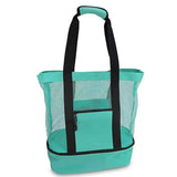 Vibe Geeks 2 in 1 Mesh Beach Tote Bag with Insulated Cooler - Pink - Extra Image