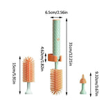 Vibe Geeks 360° Rotation Long Handle Reusable Silicone Baby Bottle Brush Set - Green - Top-Down View