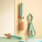 Vibe Geeks 360° Rotation Long Handle Reusable Silicone Baby Bottle Brush Set - Green - Extra Image