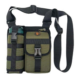Vibe Geeks Waterproof Camping Wear Resistant Chest Crossbody Sling Shoulder Bags with Water Bottle Holder - Navy - 45-Degree Angle