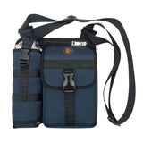 Vibe Geeks Waterproof Camping Wear Resistant Chest Crossbody Sling Shoulder Bags with Water Bottle Holder - Navy - Low Angle